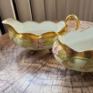 Limoges china cream and sugar